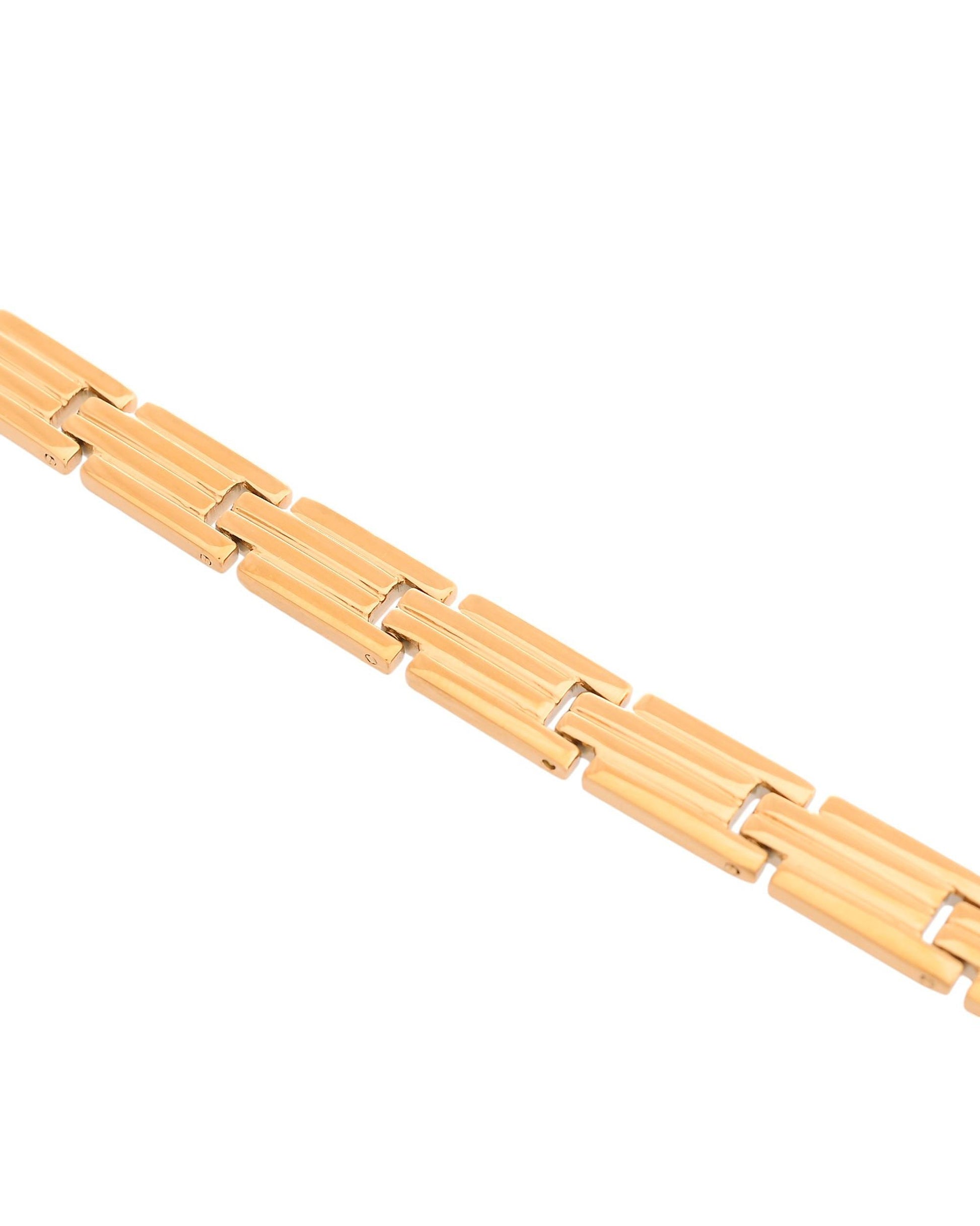 VOJ Gold Polished Linked Designed Bracelet For Men's VOJ (Valley Of Jewellery)