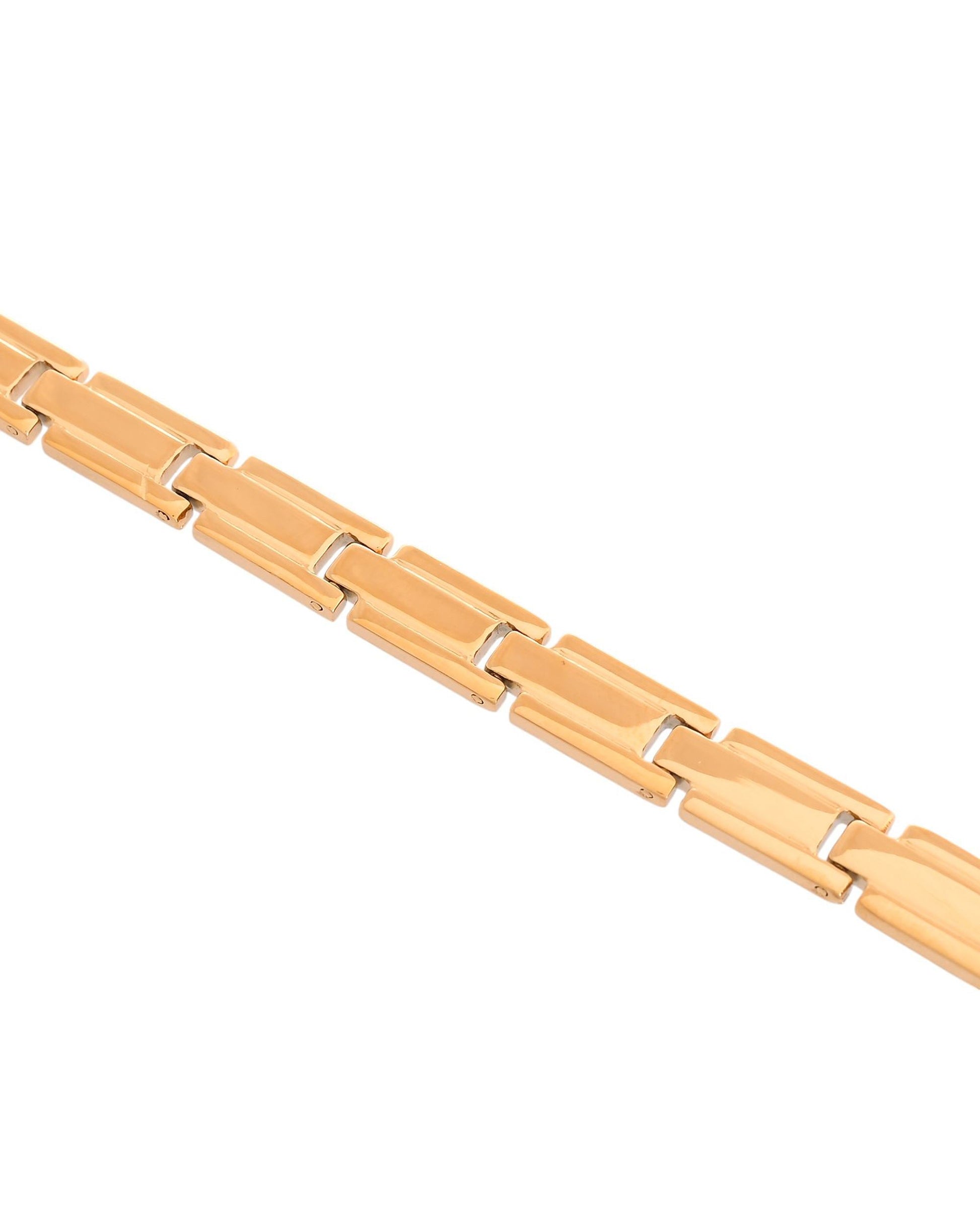 VOJ Gold Toned Linked Minimal Bracelet For Men's VOJ (Valley Of Jewellery)