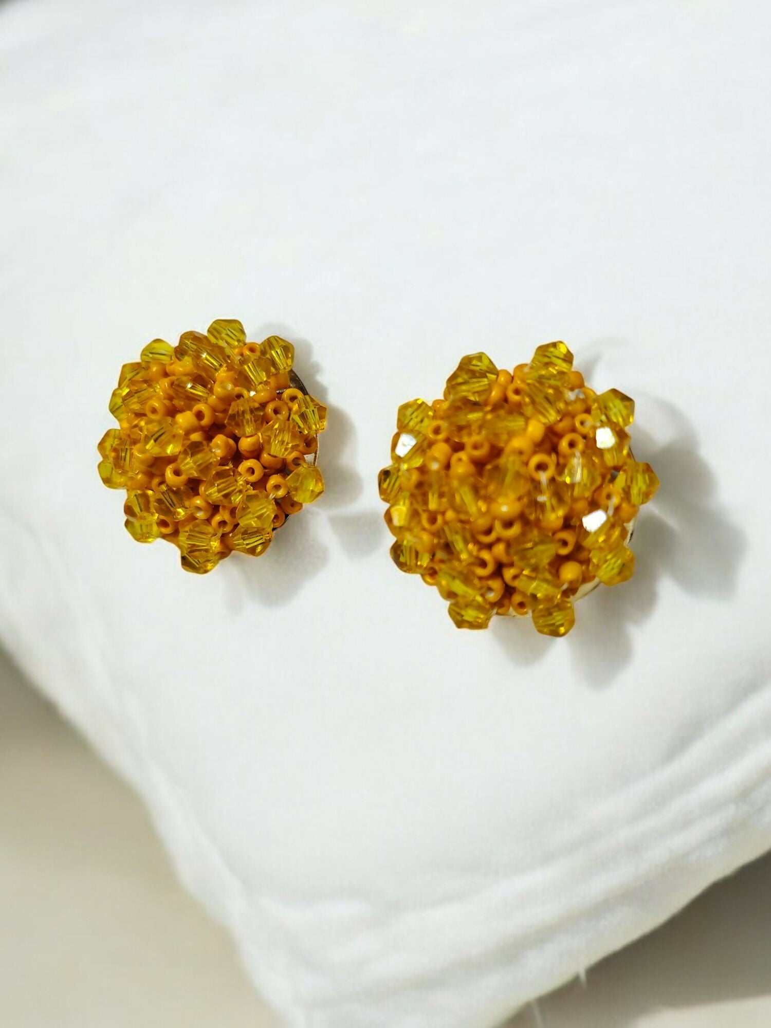 Inhanns Small Statement Studs Earrings - Yellow