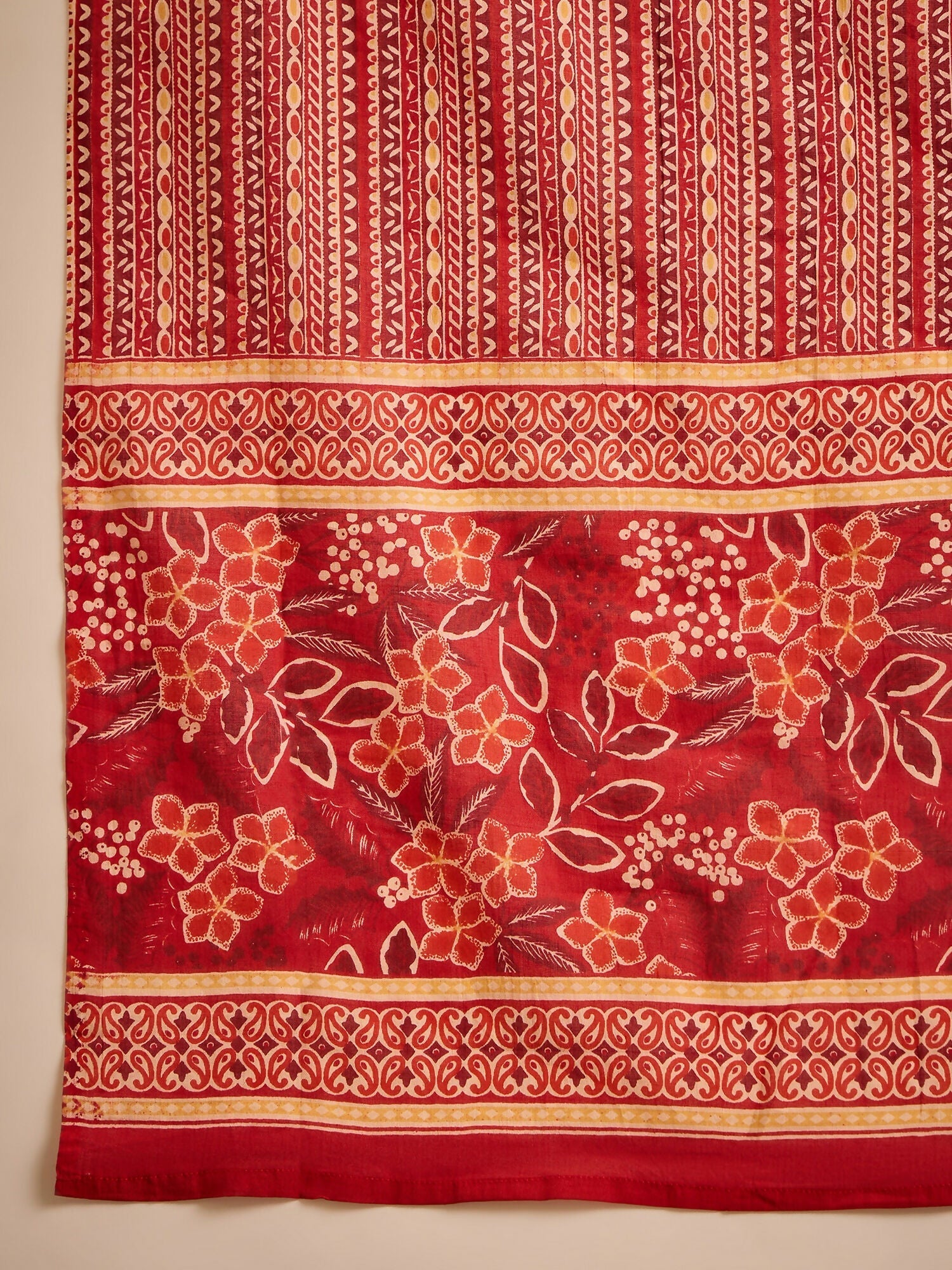 Joban Fashion Printed Red Pure Cotton Kurta Set
