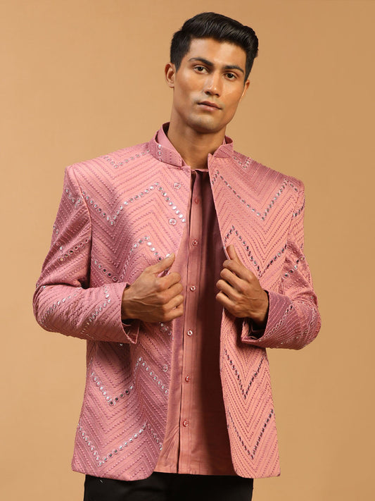 Shrestha By Vastramay Men's Onion Pink Viscose Ethnic Combo Set - Grab2buy