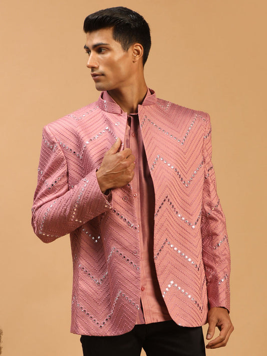 Shrestha By Vastramay Men's Onion Pink Viscose Ethnic Combo Set - Grab2buy