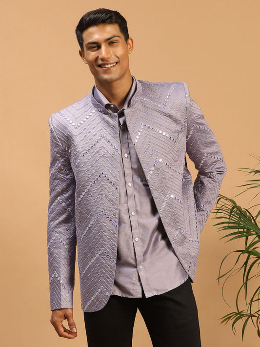 Shrestha By Vastramay Men's Purple Viscose Ethnic Combo Set - Grab2buy