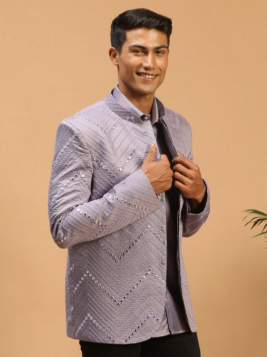 Shrestha By Vastramay Men's Purple Viscose Ethnic Combo Set - Grab2buy