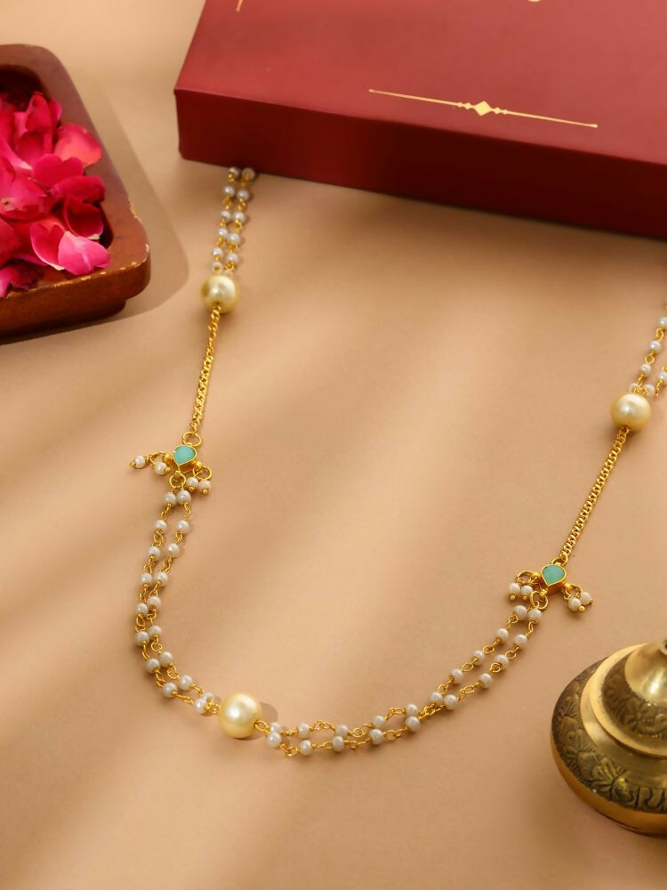 White Beaded, Kundan Necklace - Ruby Raang  Grab2Buy Ruby Raang Grab2Buy