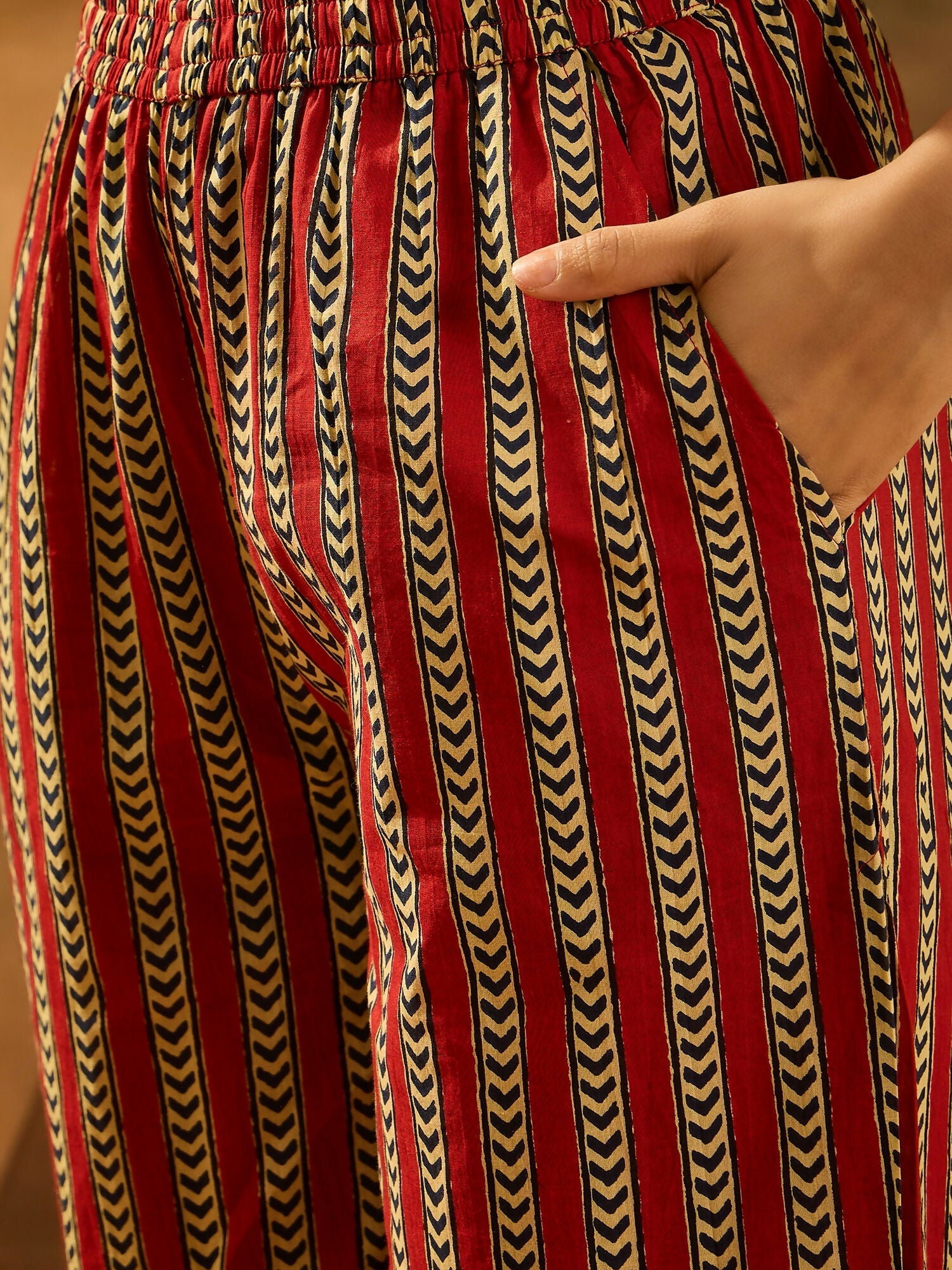 Joban Fashion Printed Maroon Pure Cotton Kurta Set