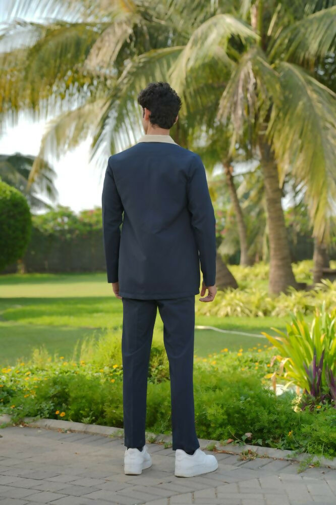 Duo Draft Navy Blue Shacket by Hilo Design