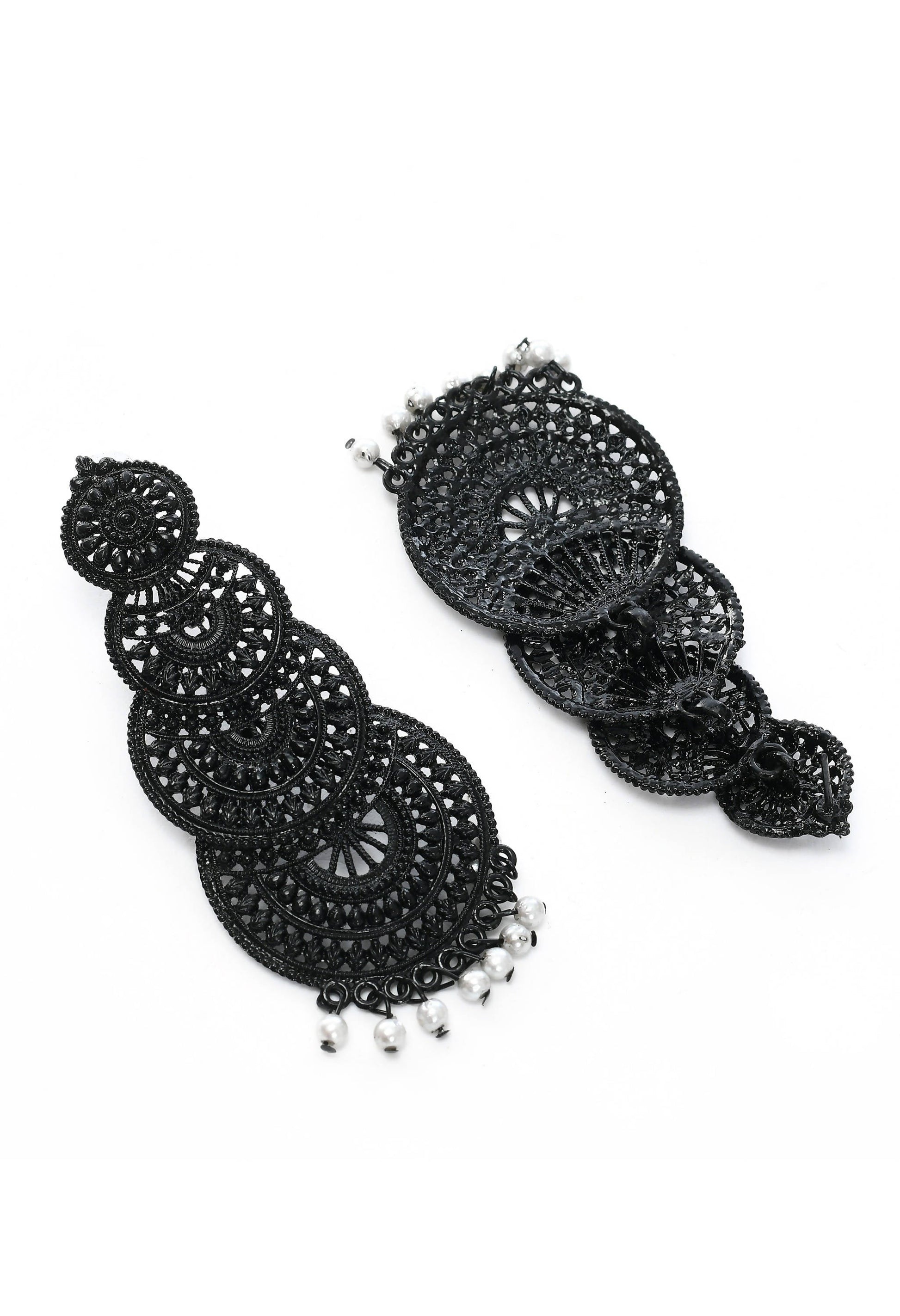 Mominos Fashion Johar Kamal Women's Latest Design Black Color Earrings - Grab2buy