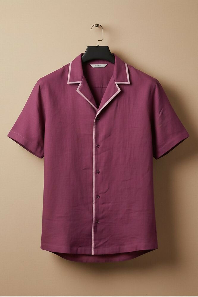 Sundown — Burgundy Linen Shirt by Hilo Design