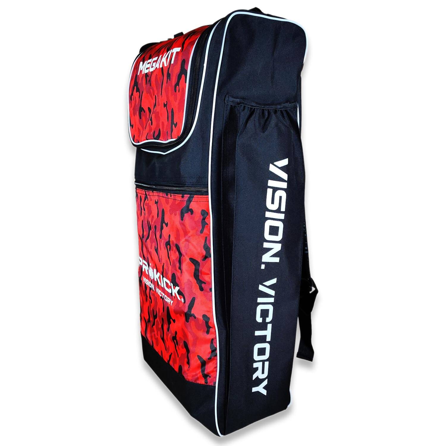 Prokick Megakit Duffle Backpack Cricket Kitbag (Black/Red Camouflage) 