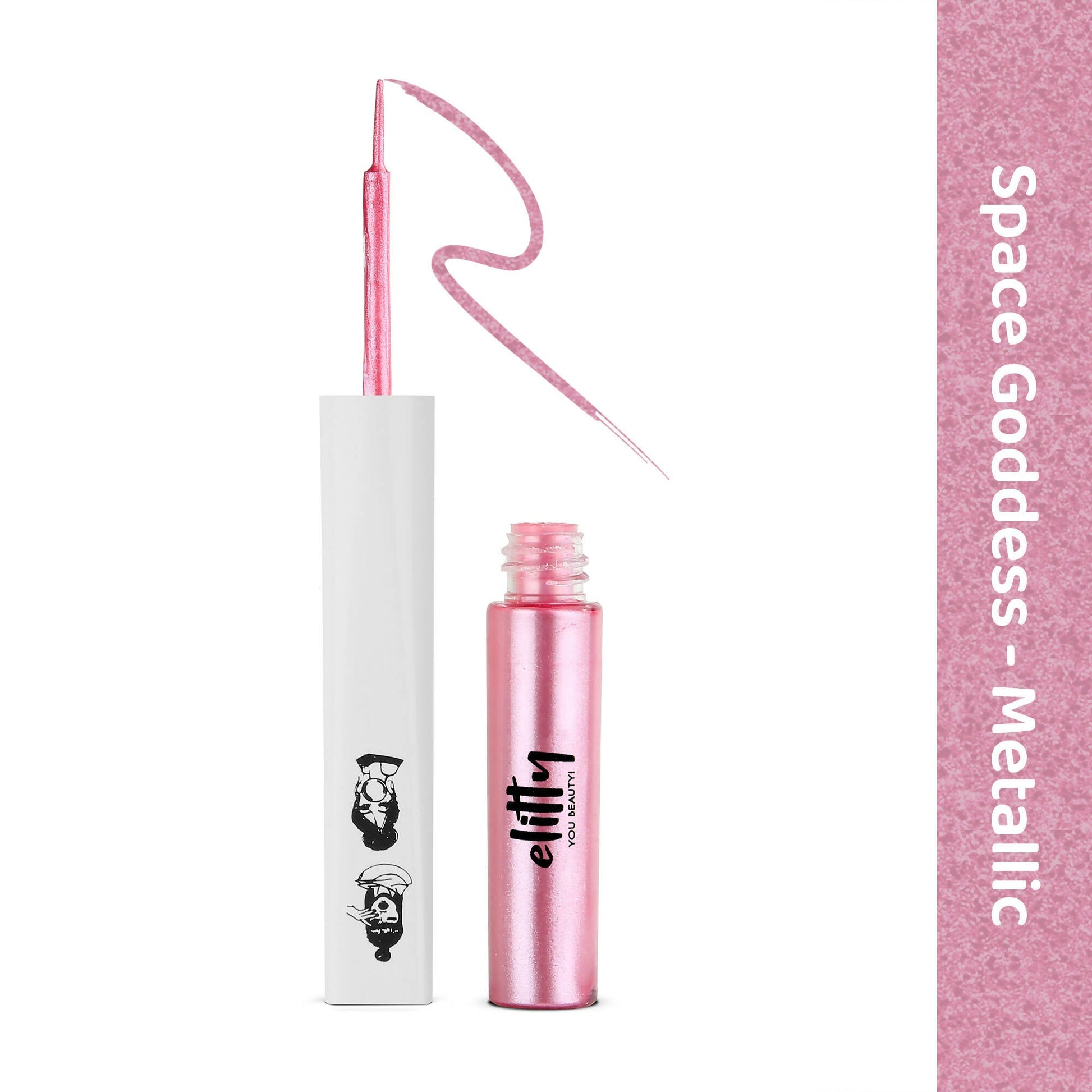 Elitty Pink Pop Color Metallic Finish Liquid Eyeliner - Space Goddess (Pink)