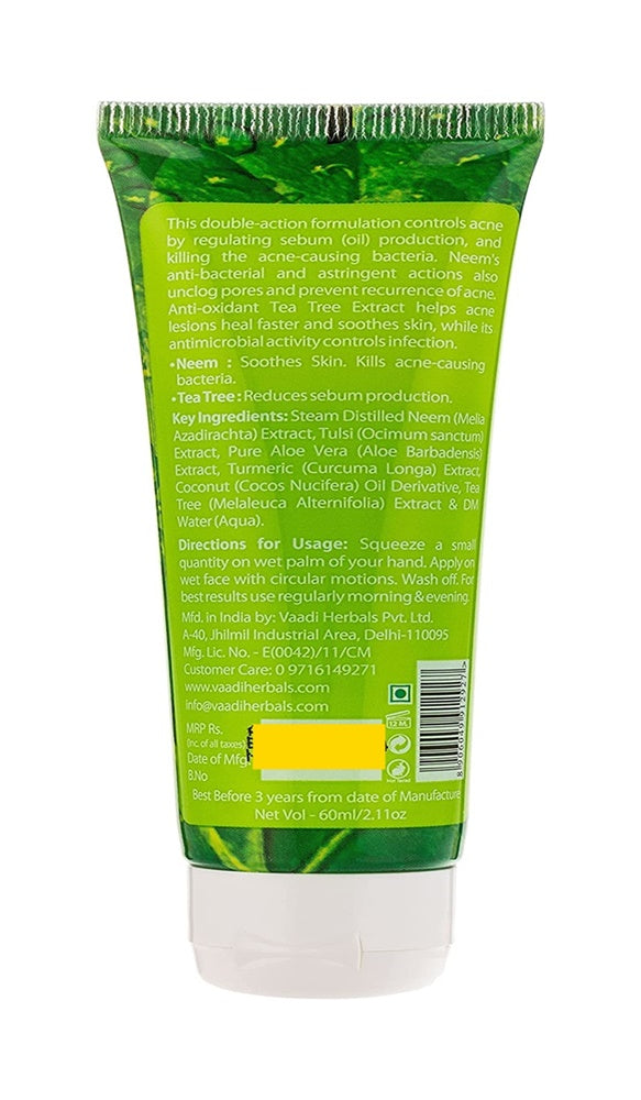 Vaadi Herbals Anti Acne Neem Face Wash with Tea Tree Extract  Grab2Buy Vaadi Herbals Grab2Buy