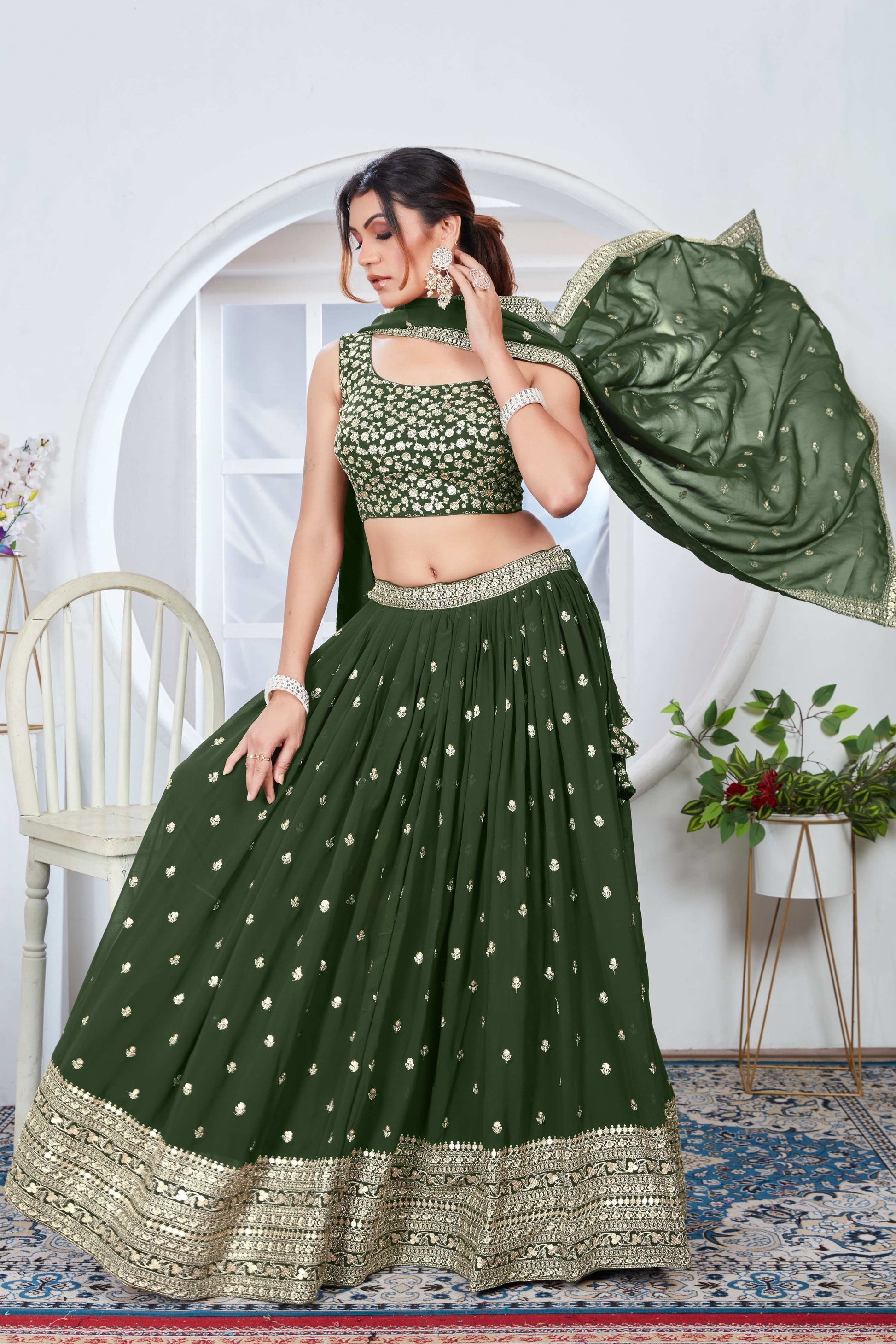 Lehenga Mart Designer Wedding Lehenga Choli For Women - Mehndi