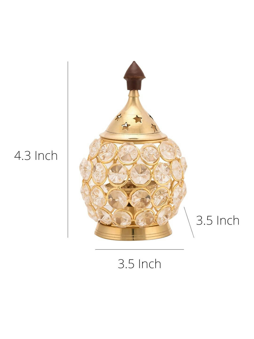 Craftvatika Gold Toned Brass Decorative Akhand Diya Oil Lamp 