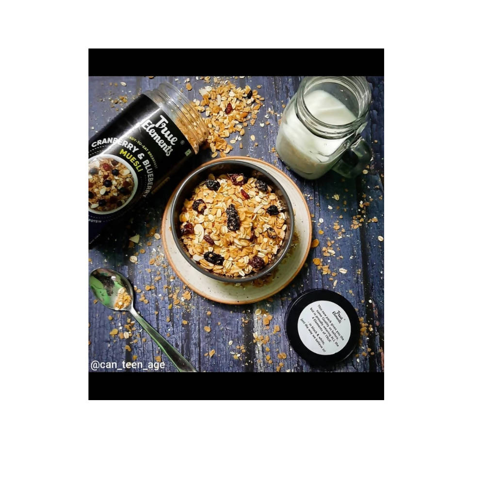 True Elements Cranberry And Blueberry Muesli 