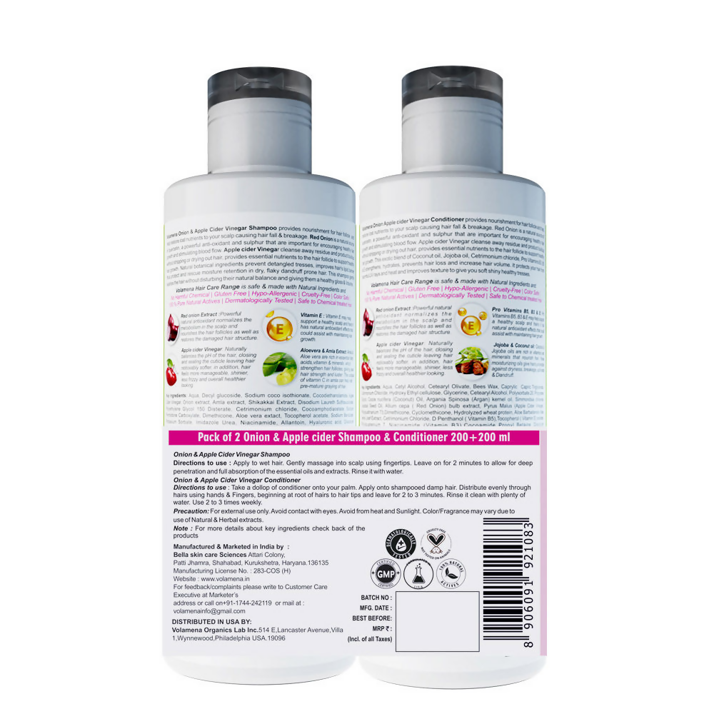 Volamena Onion Apple Cider Vinegar Shampoo And Conditioner  Grab2Buy Volamena Grab2Buy