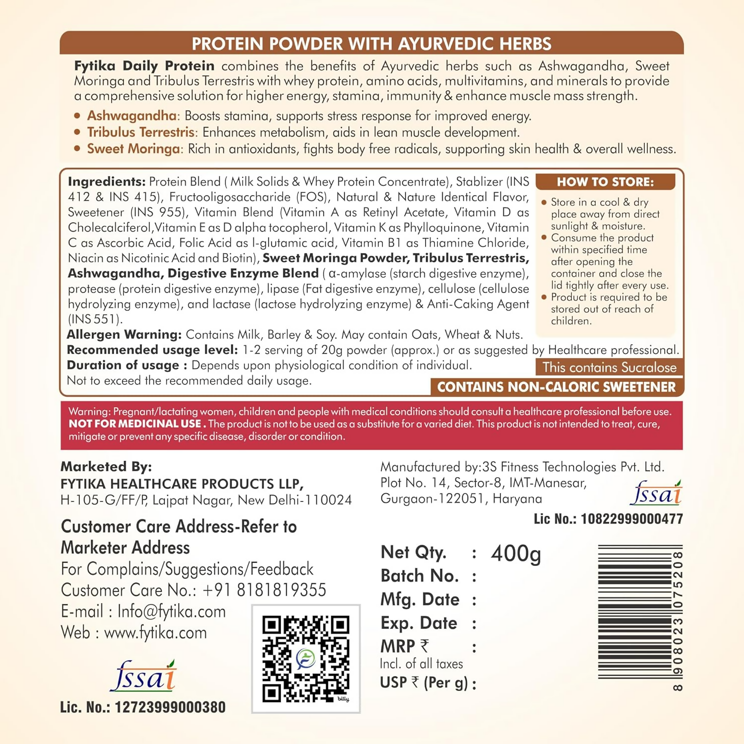 Fytika Healthcare Products Daily Protein Powder 