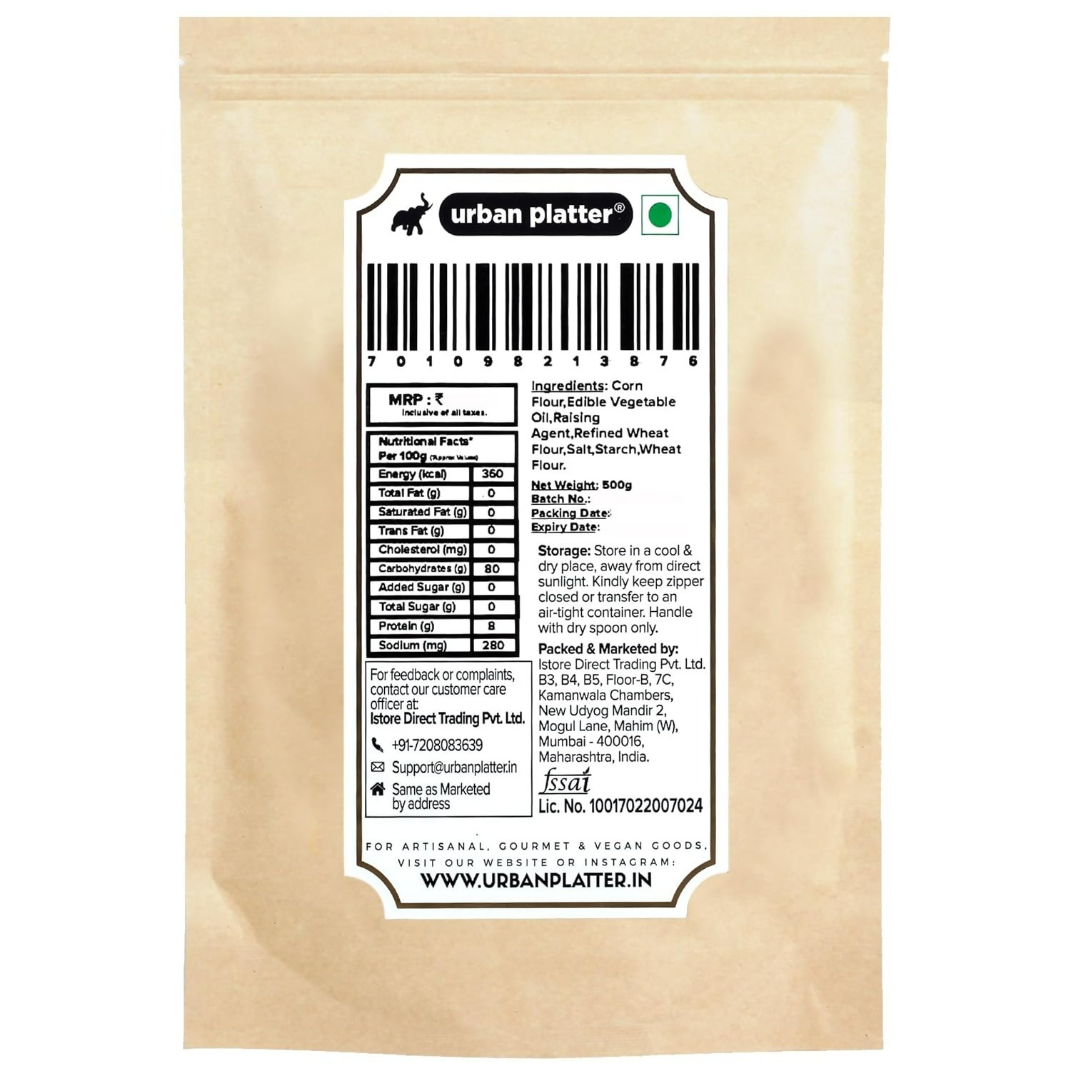 Urban Platter Pani Puri Golgappa Pellets Ready-To-Fry Or Microwave 