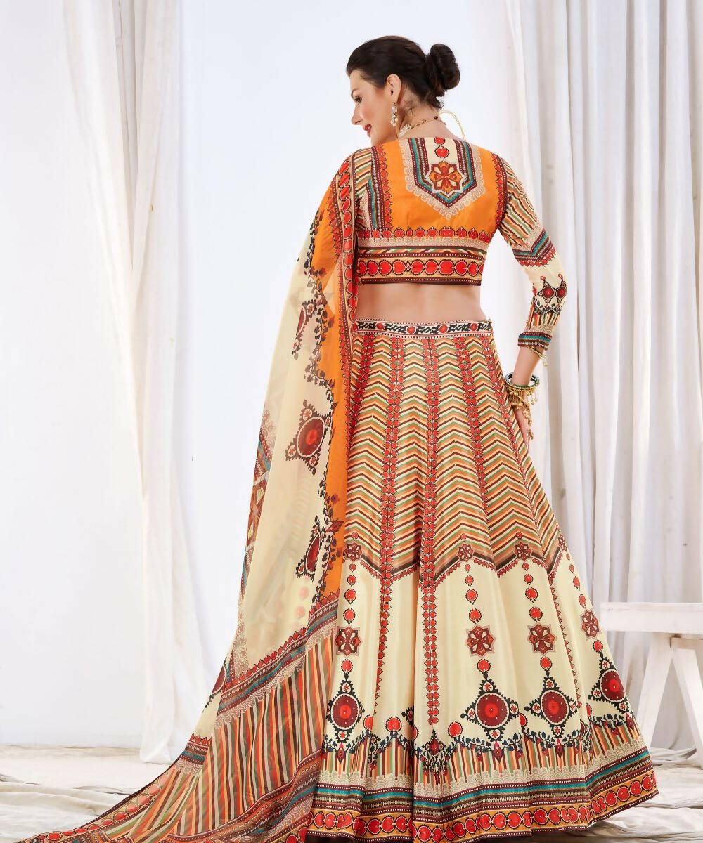 Wedding Designer Offwhite Chinon Lehengha Choli - Anbazaar - Grab2buy