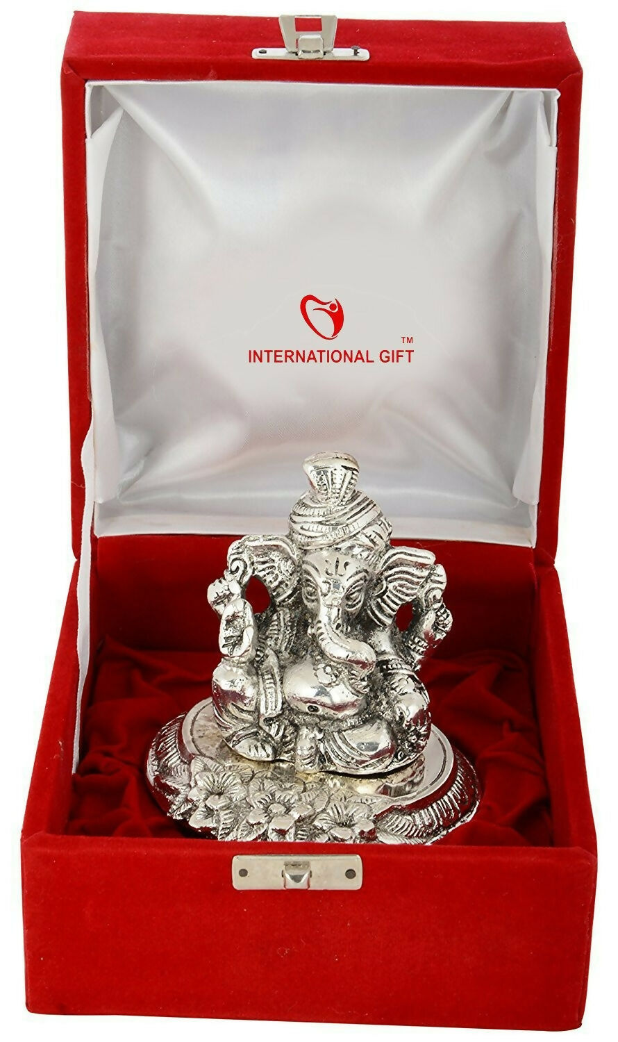 International Gift Silver Plated Pagdi Ganesh God Idol - Grab2buy