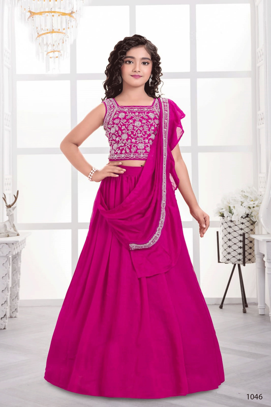 Designer Traditional Pink Multi Color Embroidery With Beads Work Visitra Silk Lehenga Choli - Anbazaar