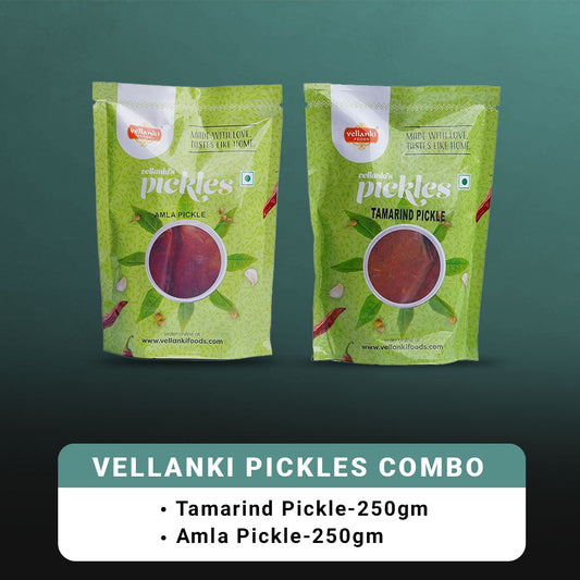 Vellanki Foods Tamarind & Amla Pickle Combo Pack | Andhra Achaar Duo 250g Each 