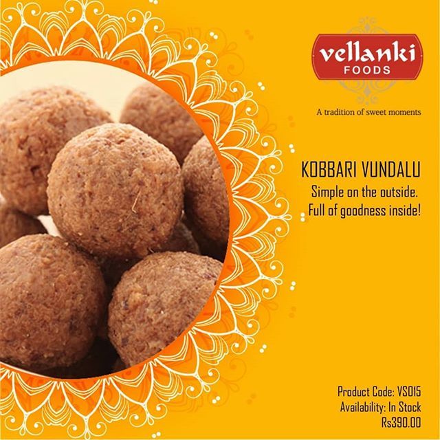 Vellanki Foods - Coconut Laddu / Kobbari Vundalu - Grab2buy