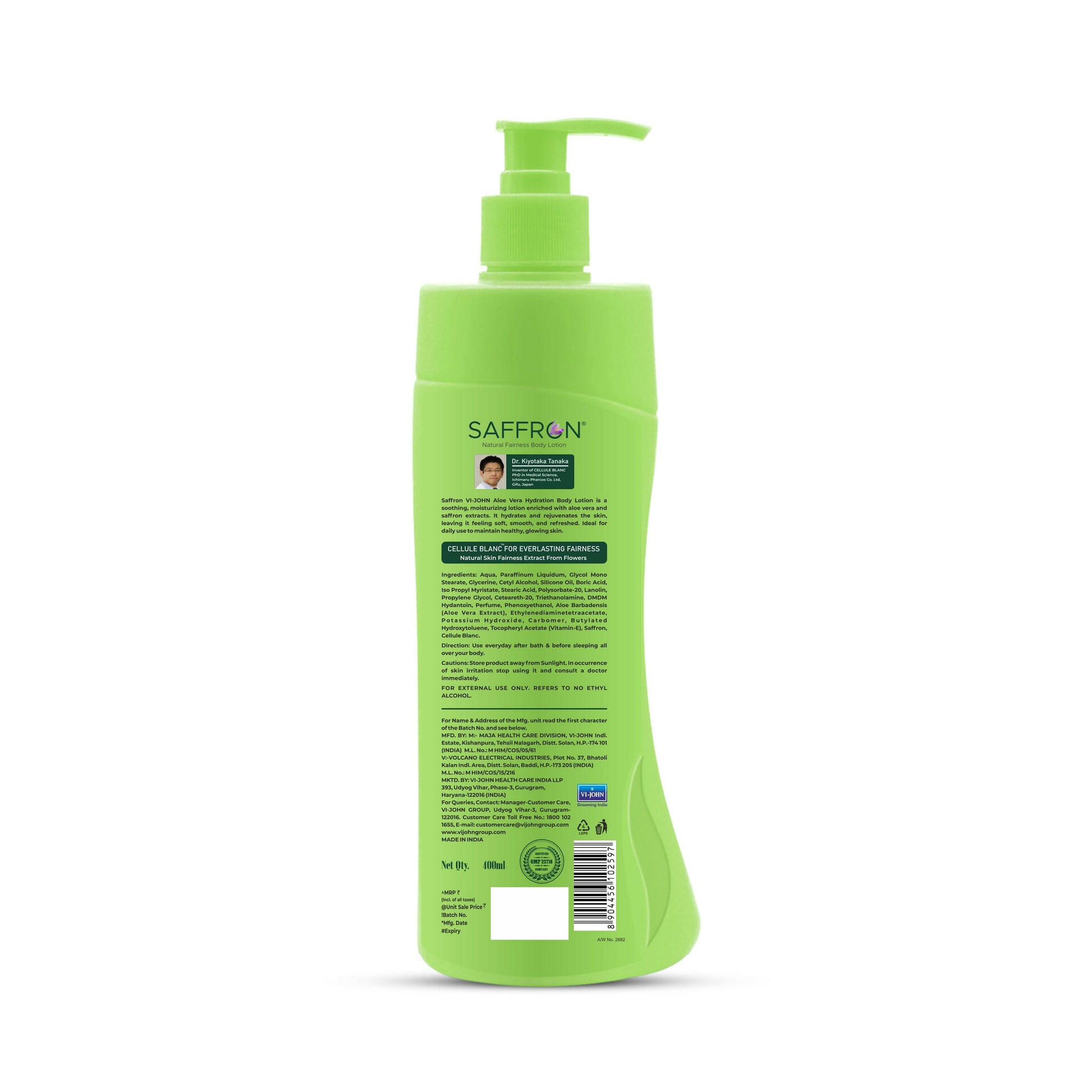 VI-JOHN Saffron Natural Fairness Body Lotion Aloe Vera Hydration For All Skin Types  Grab2Buy VI-JOHN Grab2Buy