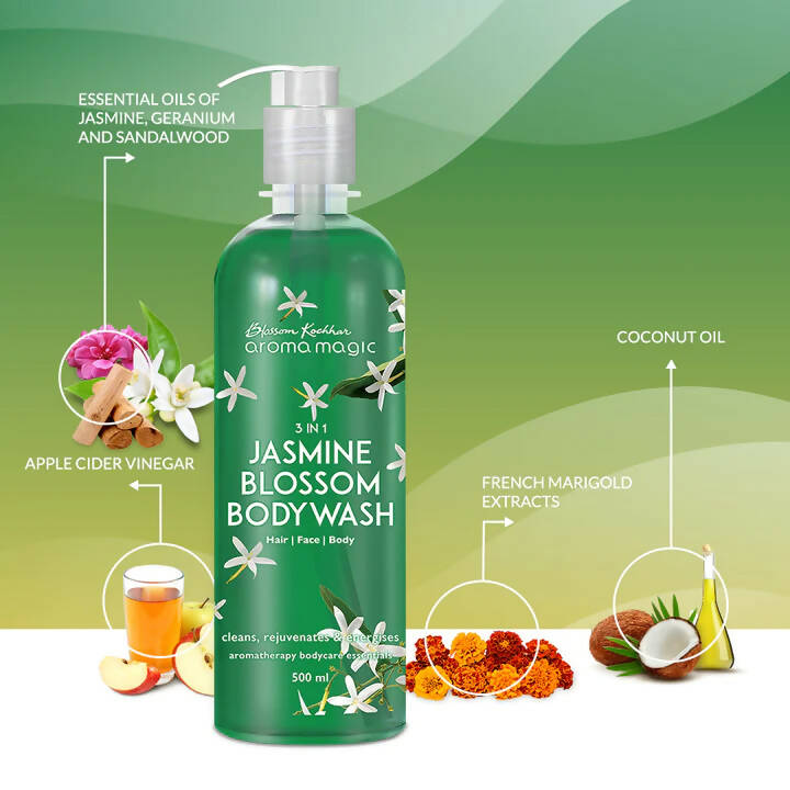 Blossom Kochhar Aroma Magic 3-in-1 Jasmine Blossom Body Wash | Aromatherapy Body Wash for Relaxation & Soft Skin 