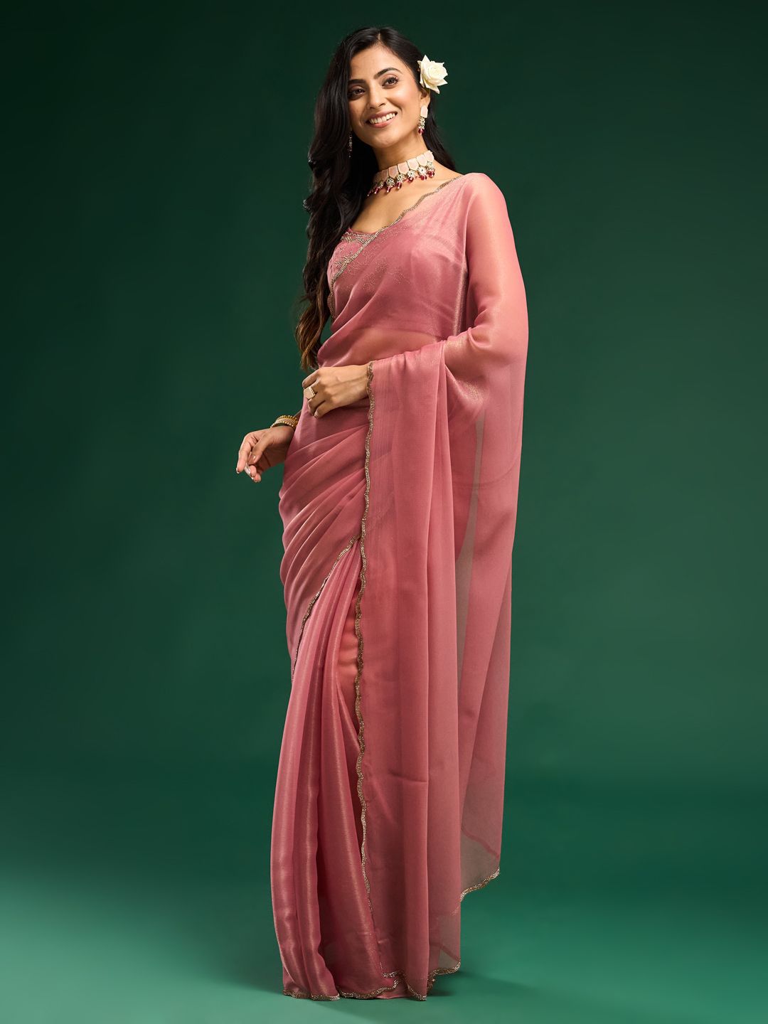 kasee Beads and Stones Saree
