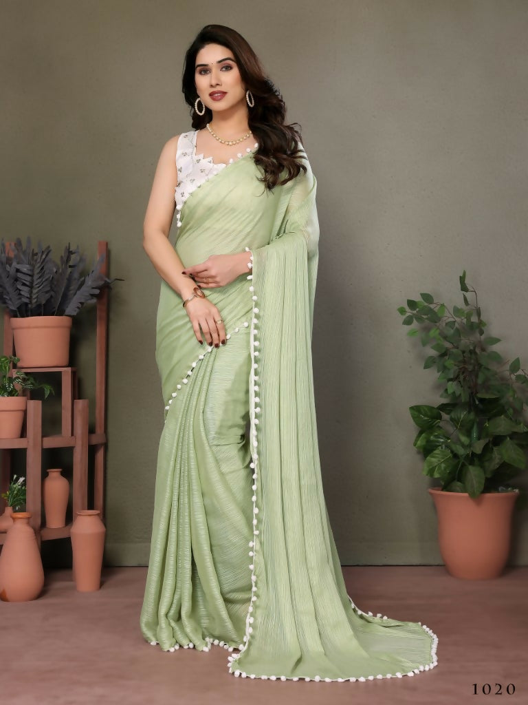 Designer Partywear Pista Banglor Fancy Saree - Kanak