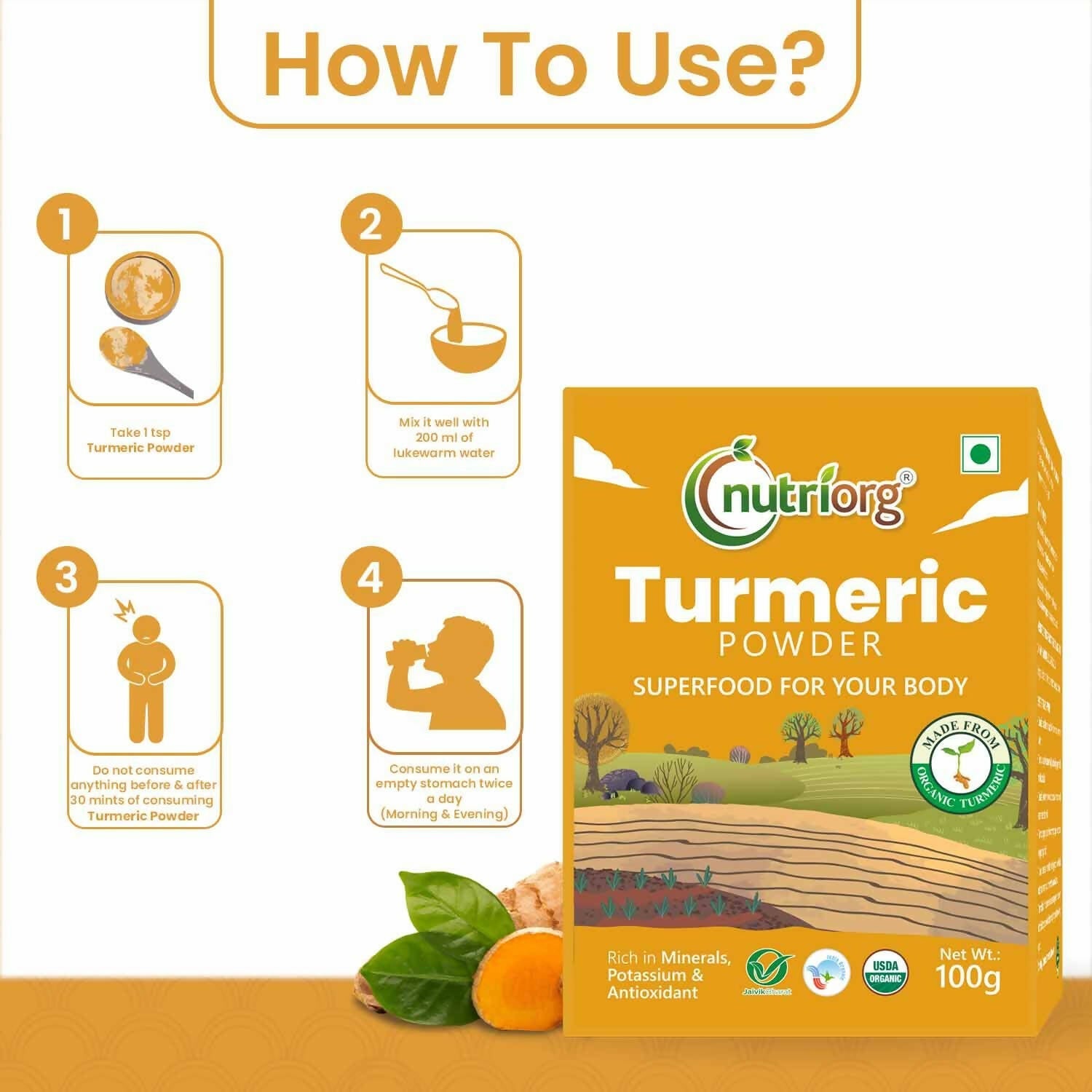 Nutriorg Certified Organic Turmeric Powder - Grab2buy