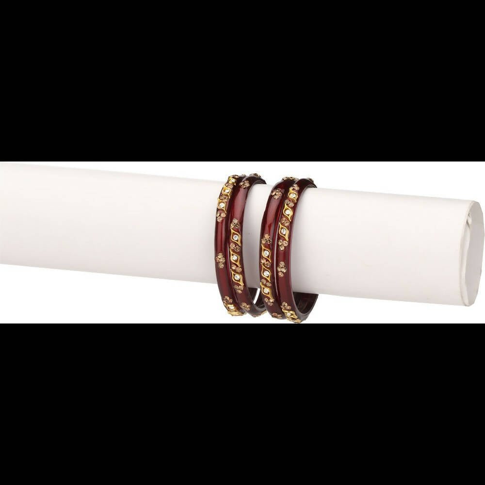 Afast Bridal Wedding & Party Fashionable Colorful Glass Bangle/Kada Set, Pack Of 4 | Grab2Buy
