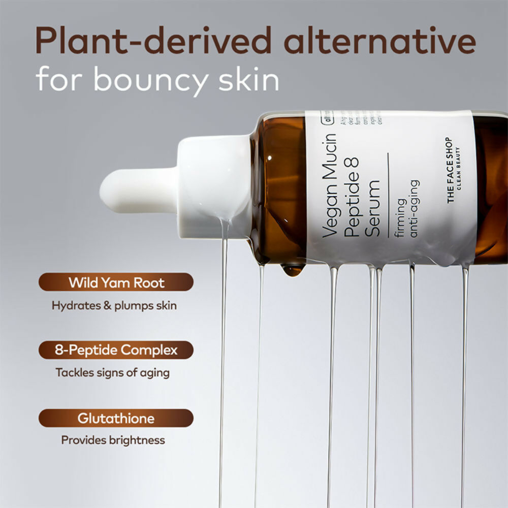 The Face Shop Alltimate Vegan Mucin Peptide 8 Serum - No Snails, Korean, Anti Aging, Hydrating  Grab2Buy The Face Shop Grab2Buy