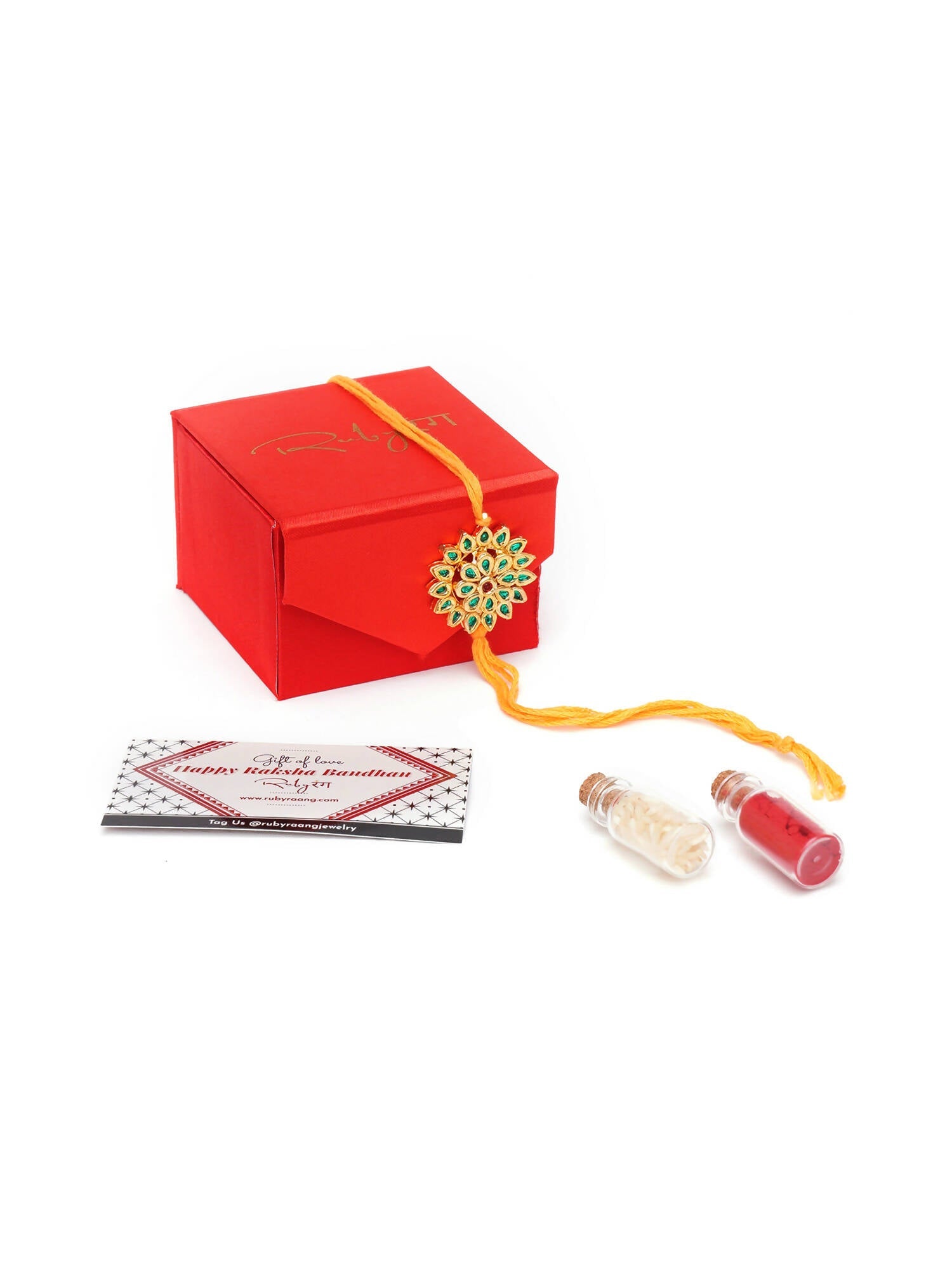 Designer kundan Rakhi - Ruby Raang