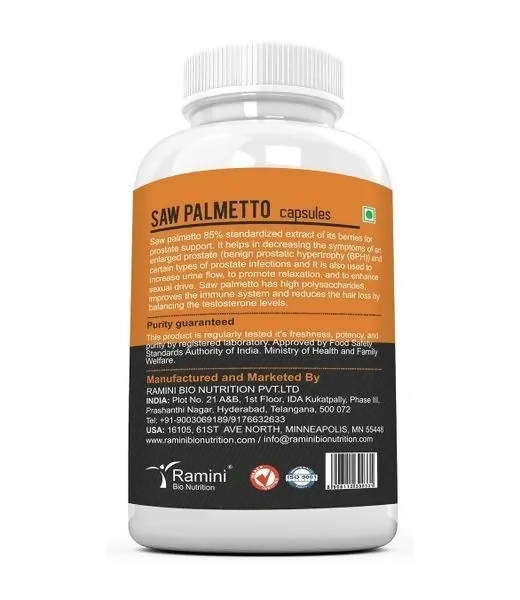 Ramini Bio Nutrition Saw Palmetto 500mg Veg Capsules - Grab2buy