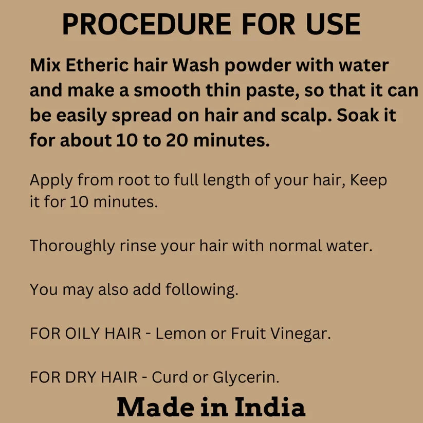 Etheric Herbal Hair Wash & Conditioner – Natural Hair Cleanser for Healthy Hair