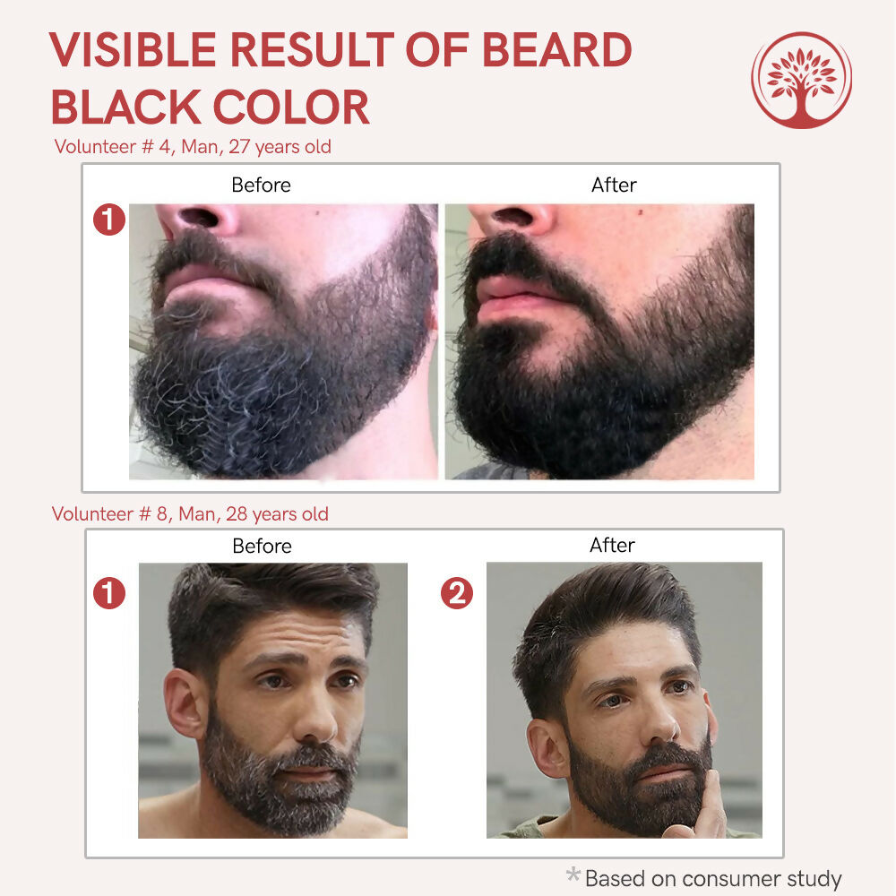 Ivory Natural Beard Black Color Organic - Instant Natural Plant Based Beard Color Powder 