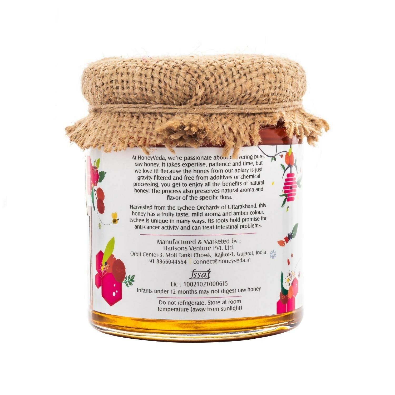 HoneyVeda Premium Raw Lychee Honey 