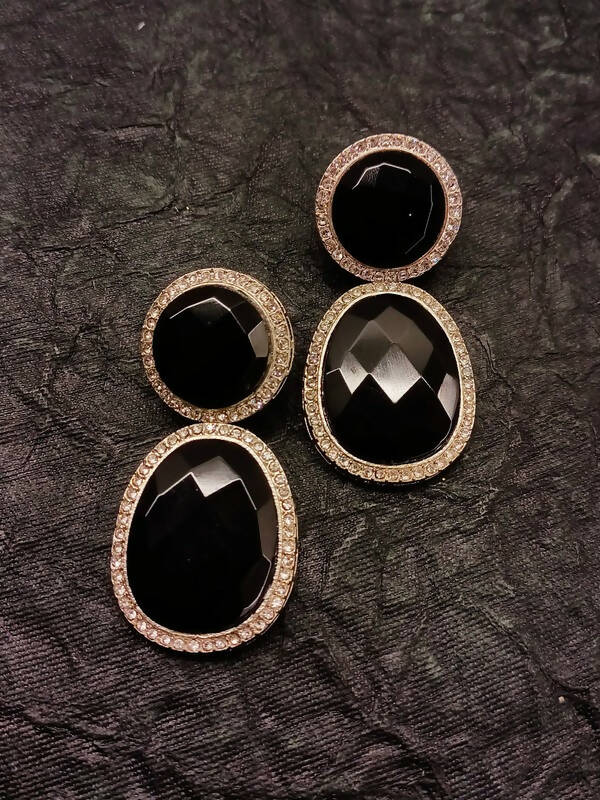 Smart Dangler With Rhino Stone Border Black Earrings For Women and Girls By House of Ree - Grab2buy