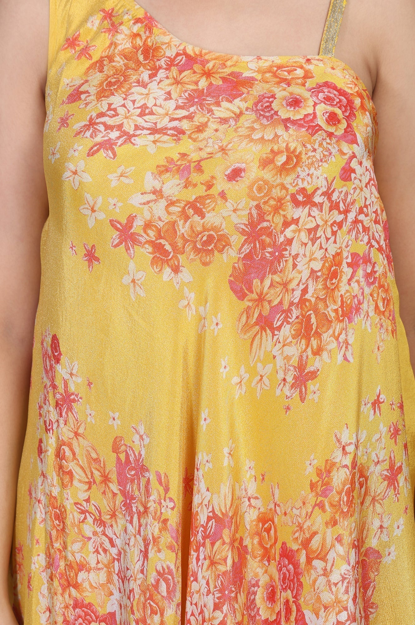 W for Woman Yellow Ethnic Motifs Zari Fit and Flare Tissue Dress  Grab2Buy WforWoman Grab2Buy