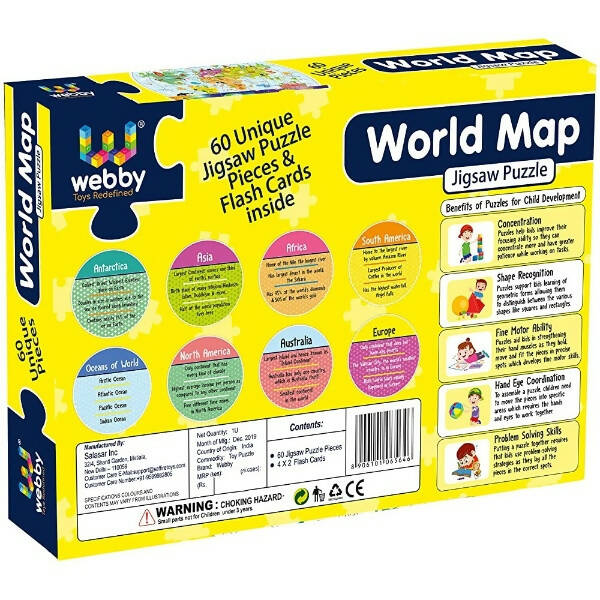Webby Amazing World Map Jigsaw Floor Puzzle 60 Pcs  Grab2Buy Webby Grab2Buy