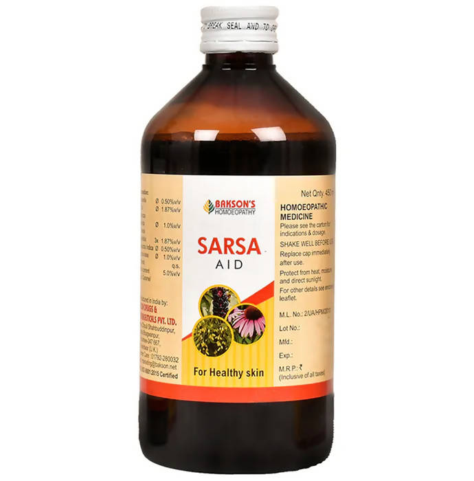 Bakson's Homeopathy Sarsa Aid Syrup 