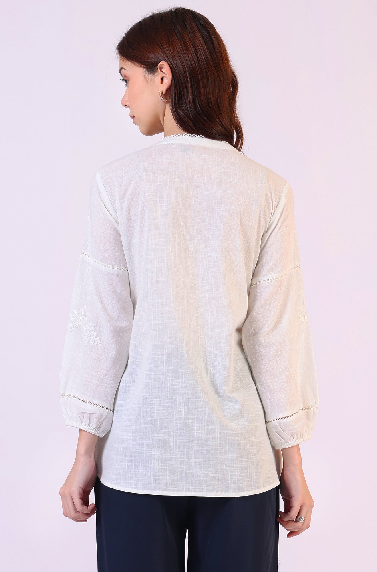 W for Woman White Embroidered Pure Cotton Button Down Shirt  Grab2Buy WforWoman Grab2Buy