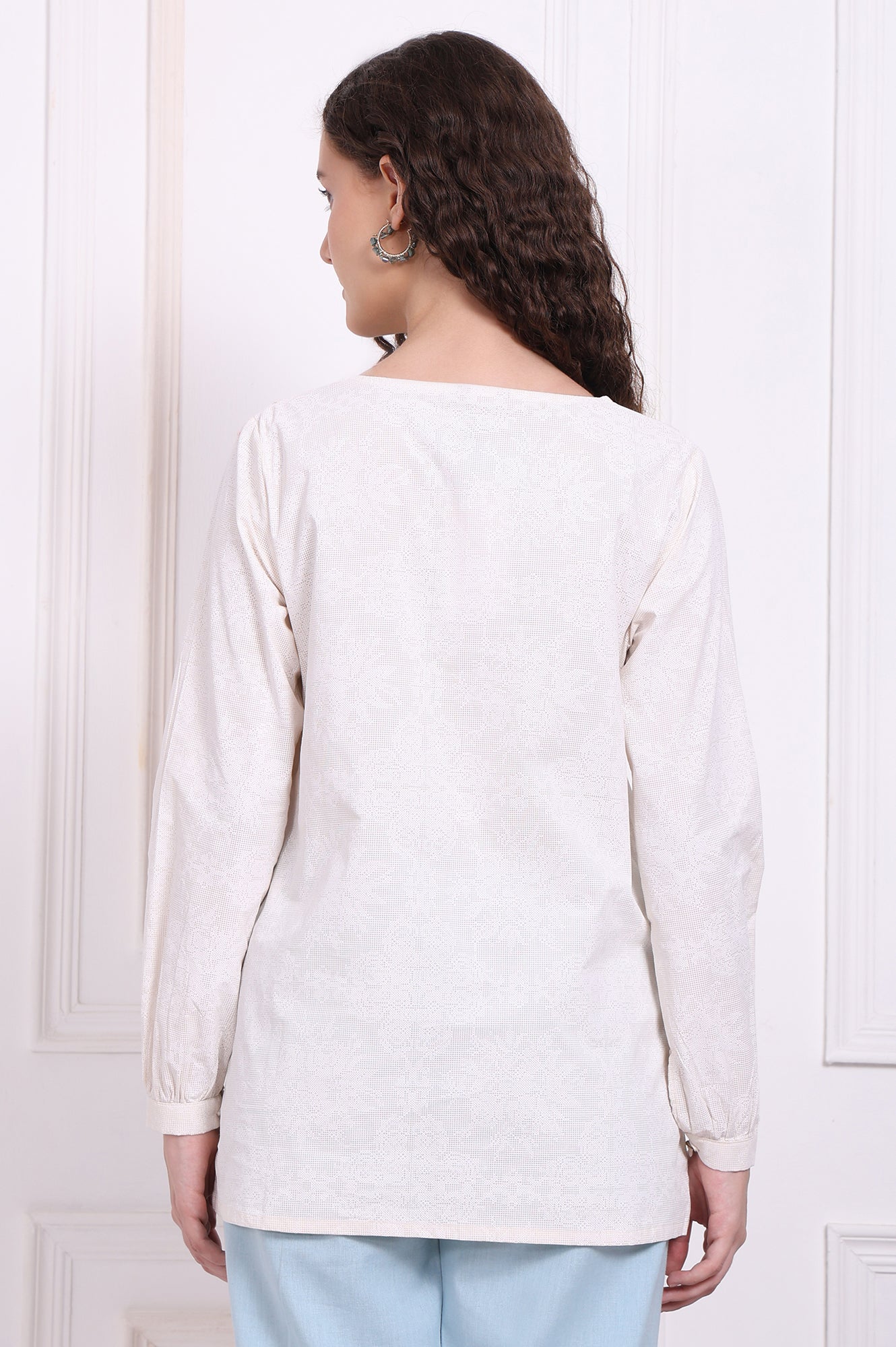 W for Woman White Embroidered Pure Cotton Top with Lace  Grab2Buy WforWoman Grab2Buy