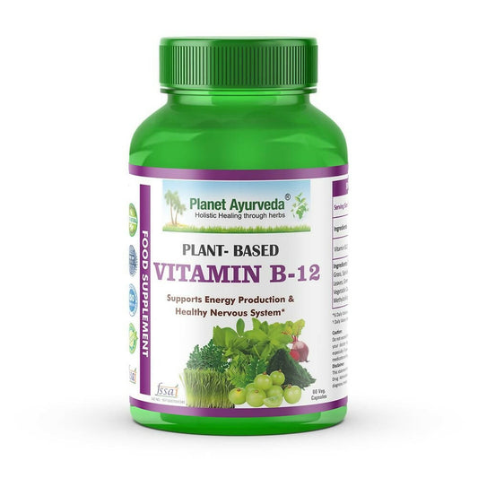 Planet Ayurveda Plant Based Vitamin B12 Capsules 