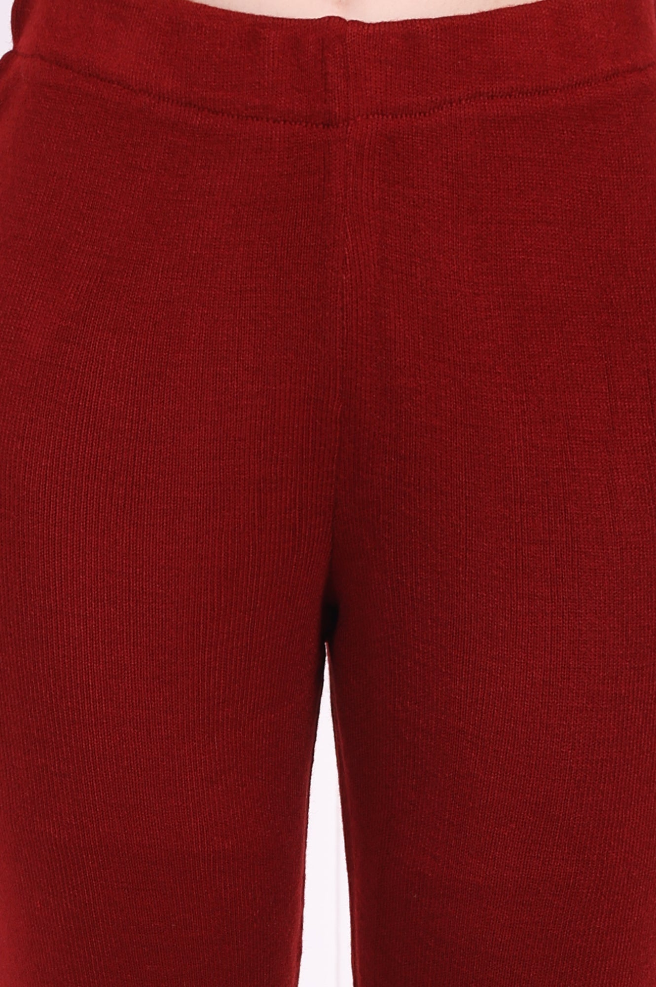 W for Woman Red Solid Acrylic Legging for Winter