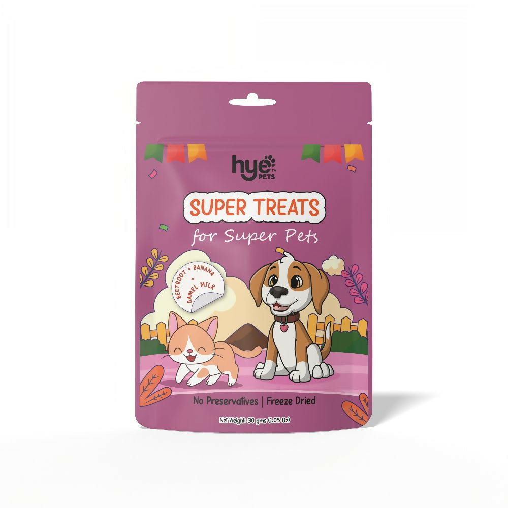 Hye Pets Super Treats For Super Pets – Freeze Dried Treats Made With Camel Milk, Beetroot & Banana | Grab2Buy
