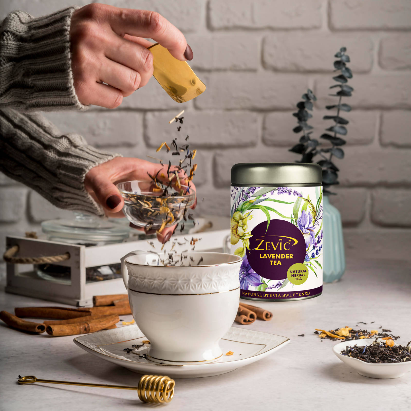Zevic Premium Lavender Flowers Green Tea  Grab2Buy Zevic Grab2Buy