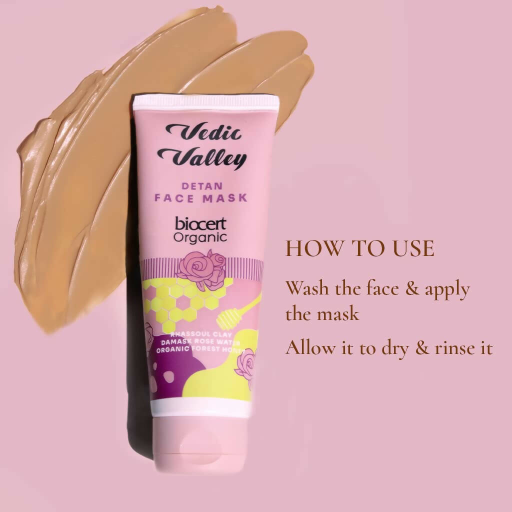 Vedic Valley Detan Face Mask With Rhassoul Clay & Damask Rose Water  Grab2Buy Vedic Valley Grab2Buy